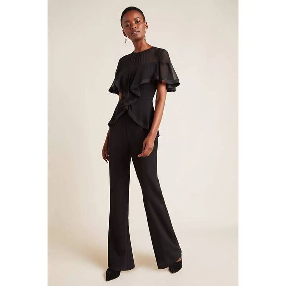 NWT Anthropologie Harlyn Amaris Flutter-Sleeved Jumpsuit. M - Picture 1 of 12